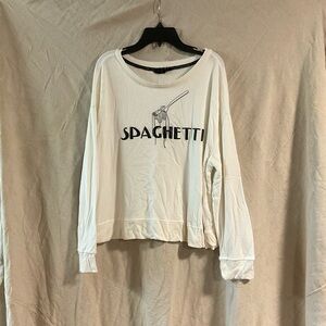 White Spaghetti Long Sleeve Top